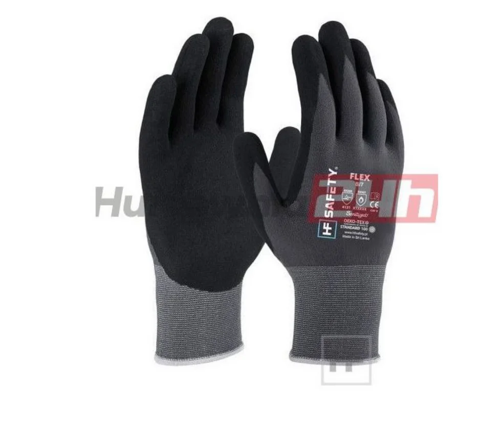 Rękawice robocze powlekane nitrylem na jasnym tle